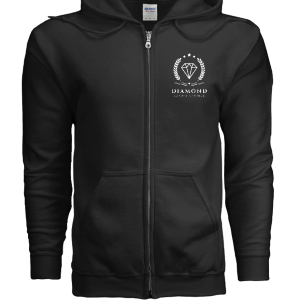 Diamond Luxury Zip Up Hoodie - Silver Logo